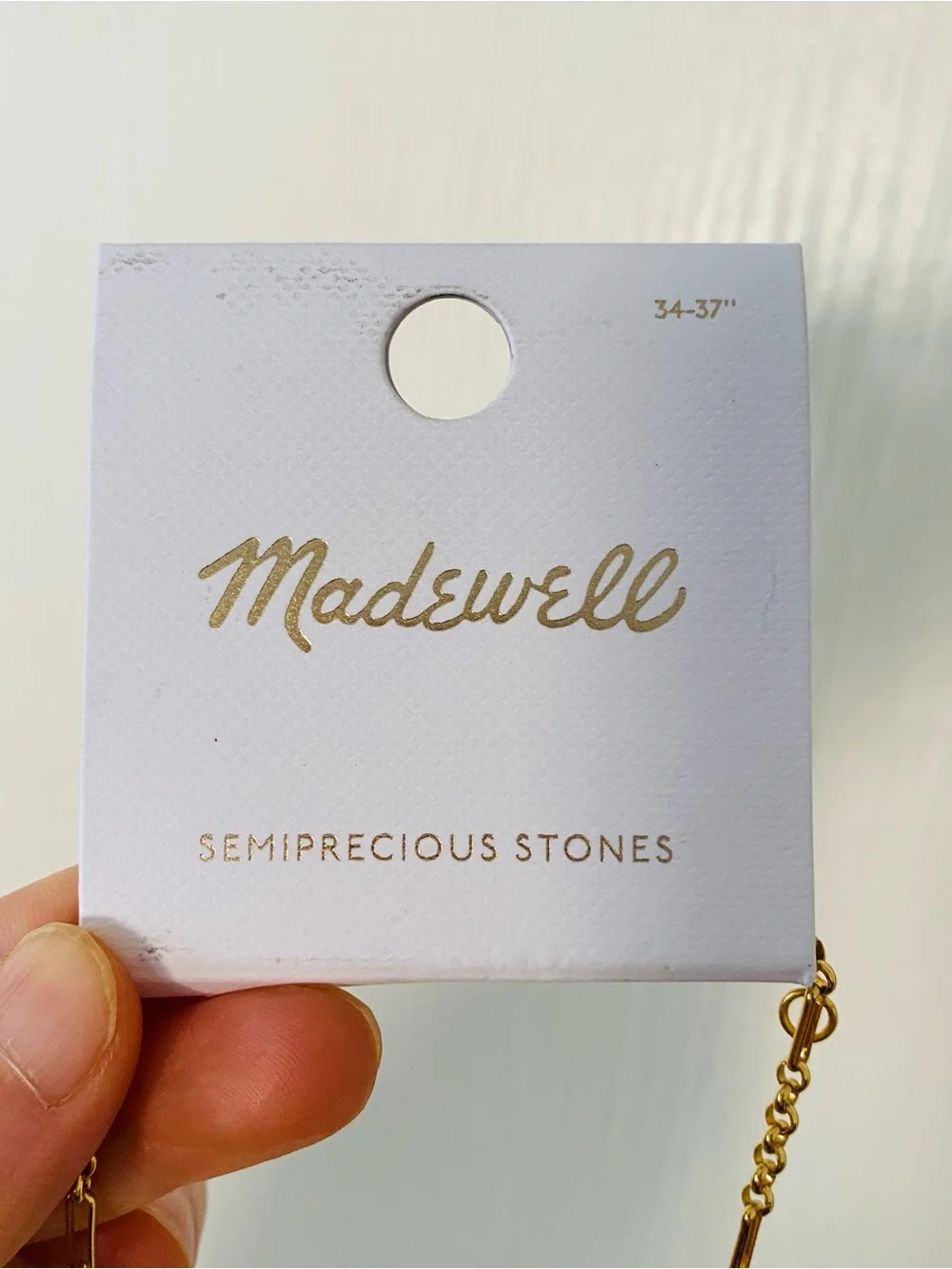 $88 NWT Madewell Semiprecious Tiger's Eye Lapis Stone Gold Chain Charm Necklace - Picture 11 of 12